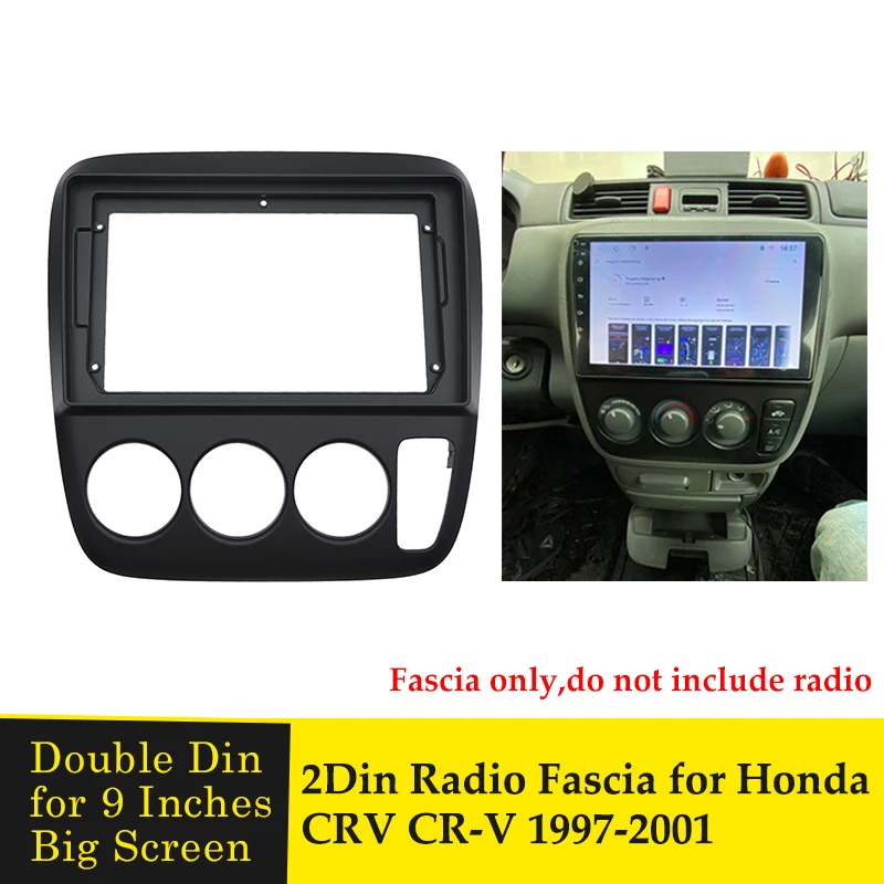 9 inç araba fasya radyo paneli Honda CRV için CR-V 1997-2001 Stereo Dash kiti kurulum Facia çerçeve adaptörü trim plakası konsol çerçevesi