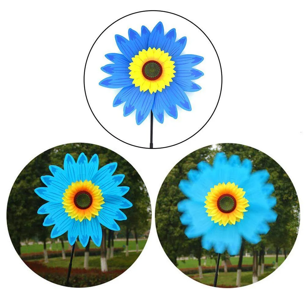 

1pcs PVC Sunflower Windmill Wind Turbine For Lawn Garden Party Decoration Drop-shippings Colorful Windmill Outdoor Decoration