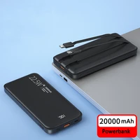 supe slim power bank 20000mah portable battery charger powerbank with type c cable for iphone 13 12 samsung s22 xiaomi poverbank