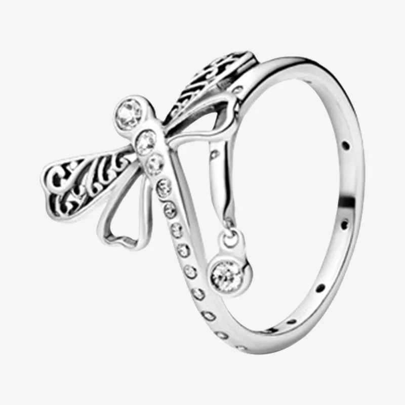 

925 Sterling Silver Pan Ring New Dream Dragonfly Ring For Women Wedding Party Gift Fashion Jewelry