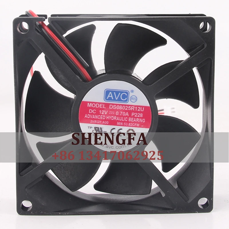 AVC чехол вентилятор с двумя шарикоподшипниками DS08025R12U 80X80X25mm 12V 0.70A 8025 8CM PWM, большой вентилятор охлаждения воздушного потока