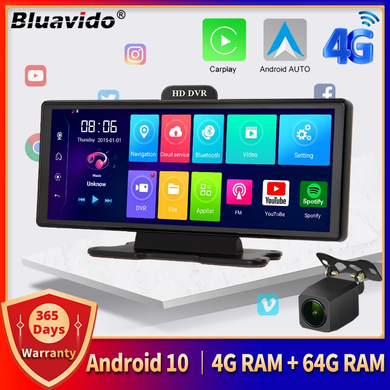 Bluavido 4G LTE Android 10 Автомобильный Видеорегистратор С 1080P Двойные Камеры GPS Навигация поддерживает Жизнь Удаленный Мониторинг CarPlay & Android Auto WiFi Bluetooth Bluavido 4G LTE Android 10 Автомобильный Видеорегистратор С 1080P Двойные Камеры GPS Навигация поддерживает Жизнь Удаленный Мониторинг CarPlay & Android Auto WiFi Bluetooth