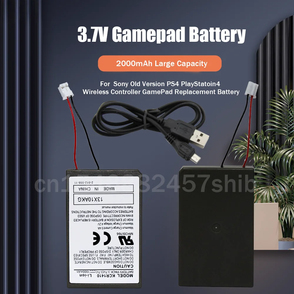 3.7V 2000mAh Rechargeable Battery With USB Charging Cable For Sony PS4 PlayStatoin4 Wireless Controller Gamepad Lithium |