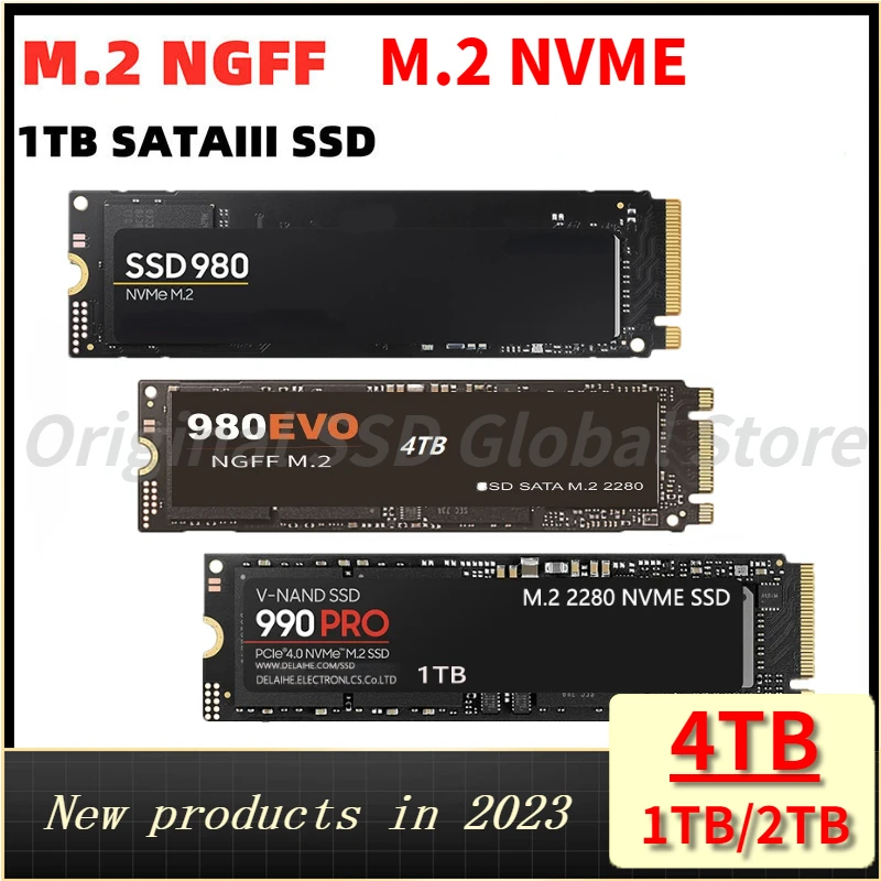 

100% Original 1TB M.2 SSD 2TB NGFF SSD Hard Drive 980EVO 4TB NVMe Pcie 970 PRO Hdd Internal Hard Disk for Laptop/Desktop/mac