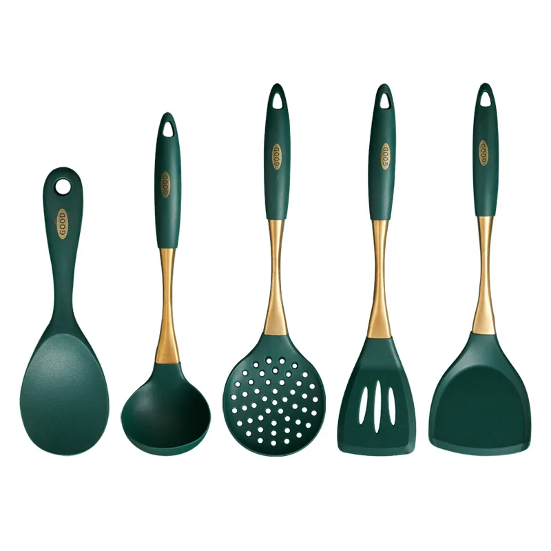 Силиконовый шпатель дуршлаг кухонная ложка антипригарная сковорода столовая