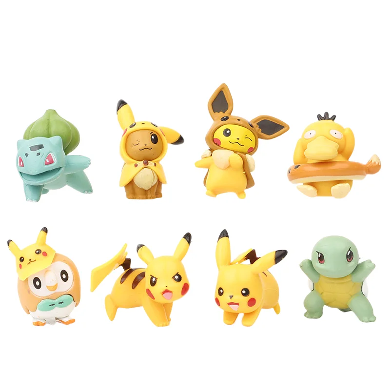 

Pokemon cartoon cross-dressing series eevee bulbasaur hand-made decoration model doll suit home decoration toy gift for children