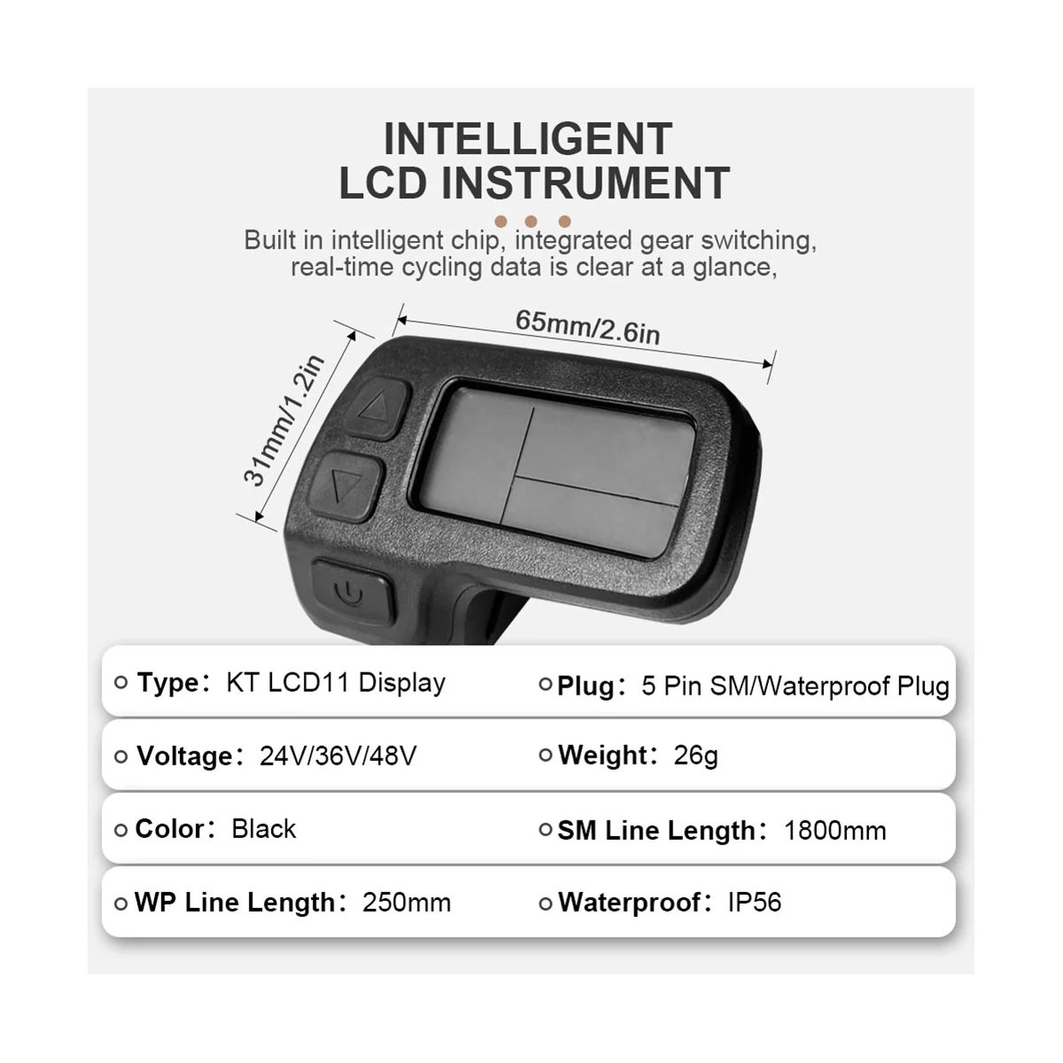 KT-LCD11 Мини Дисплей 24 в 36 48 для контроллера Kunteng панель электровелосипеда