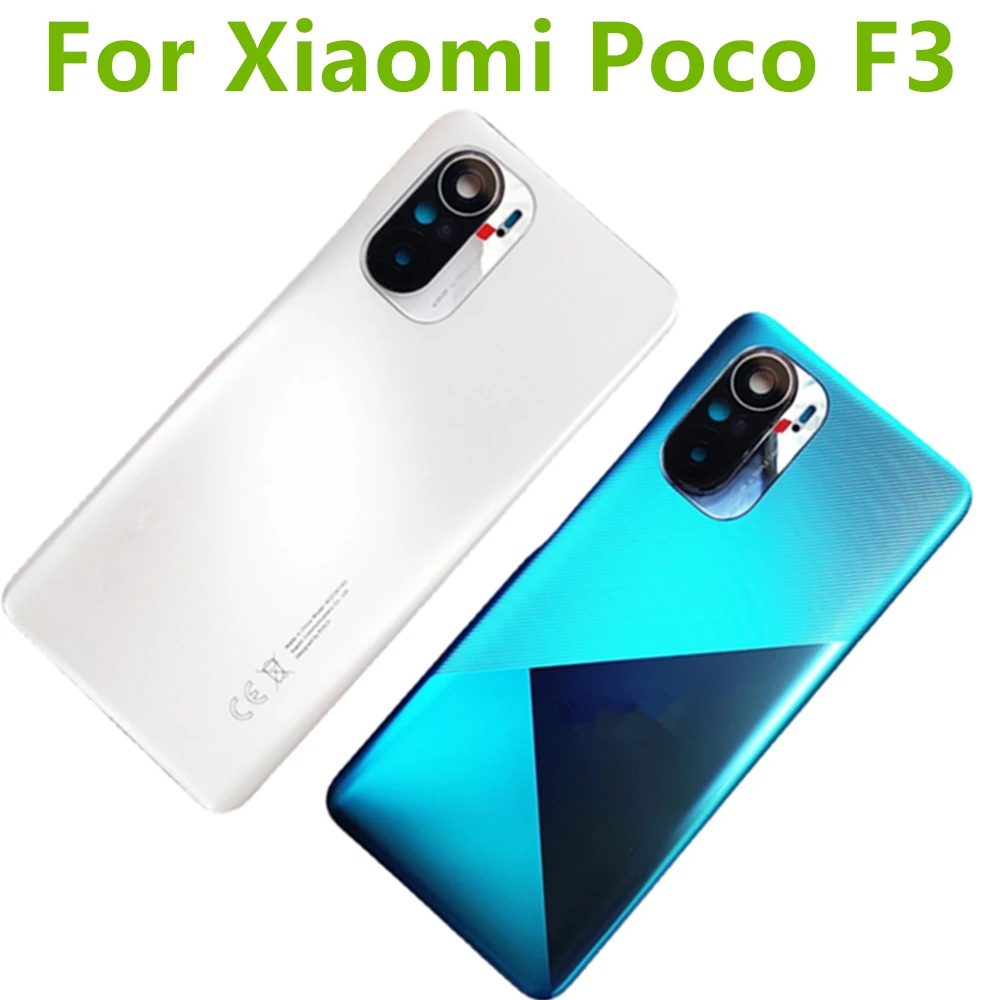 

high-quality Back Glass For Xiaomi Poco F3 Back Cover Door Rear Housing Case Battery Cover With Camera lens Repair Parts replace