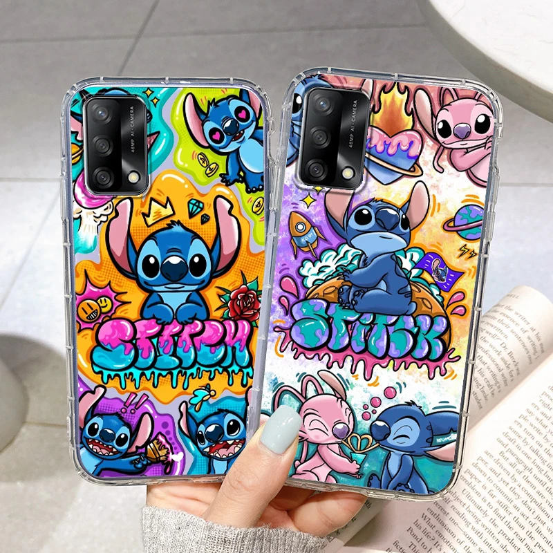 

Lilo Stitch Disney Anime Cute Phone Case For OPPO Find X6 X5 X3 F21 Neo Lite A96 A57 A77 A74 A76 A55 A54 A53 K10 5G Transparent