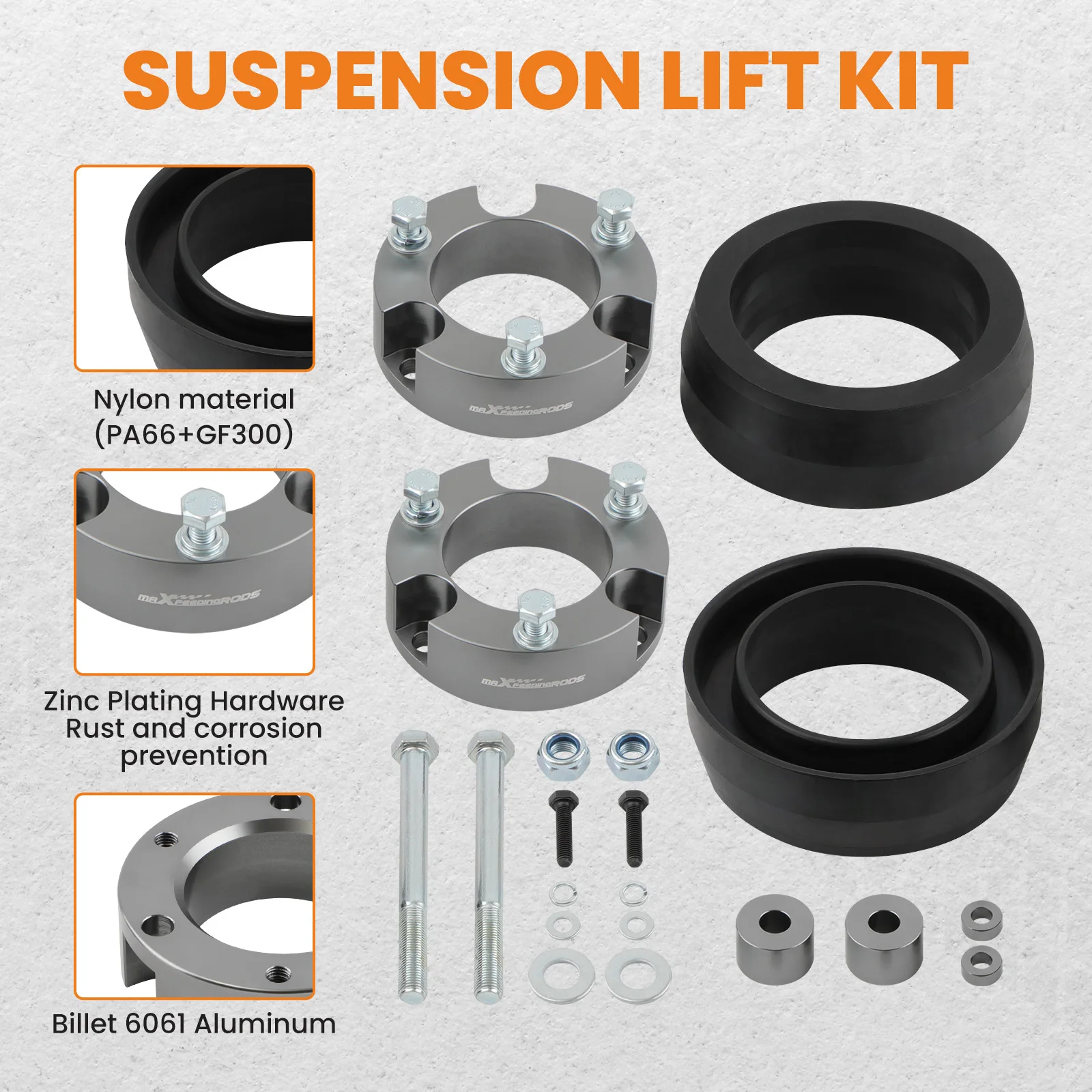 Фото Комплект для лифтинга MaXpeedingrods: 3 дюйма спереди и 2 дюйма сзади для Toyota 4Runner FJ Cruiser 2WD 4WD 2003-2022 №5