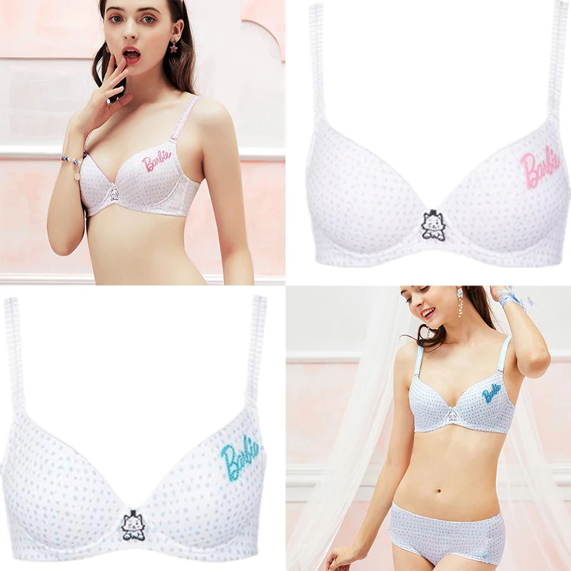 

Kawaii Barbie Ladeis Underwear Anime Sweet Cartoon Girl Female Sexy Soft Push Up Sports Bra Lingerie Cartoon Women Crop Top Gift
