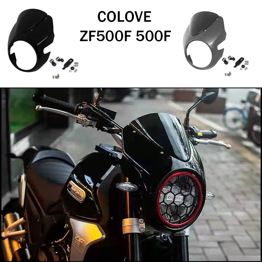 

Motorcycle Modified Hood, Deflector, Injection-Molded Windshield, Headlight Protection Cover FOR COLOVE ZF500F 500F