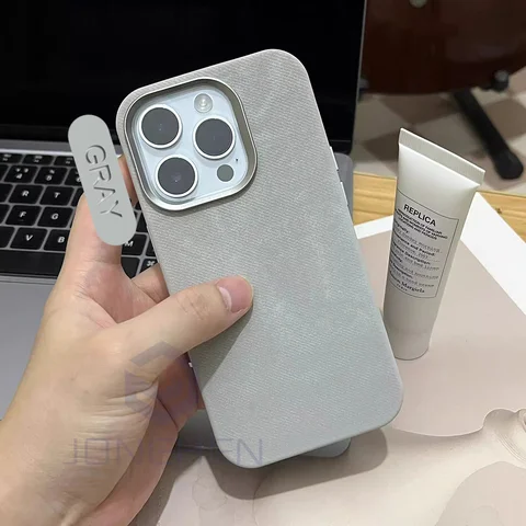 Роскошный чехол из волокнистой кожи с беспроводной зарядкой для iPhone 15 14 13 12 Pro Max 15 Plus, мягкий магнитный противоударный чехол для MagSafe