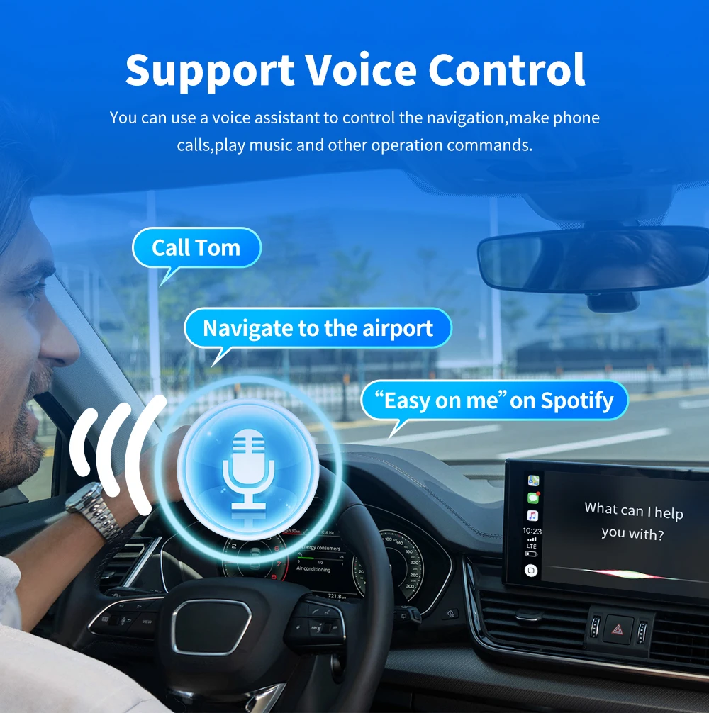 Фото BEPOCAM 2-в-1 Беспроводной CarPlay Smart Mini Box Android Auto для штатных автомобильных мультимедийных систем, 5 ГГц Wi-Fi, Type-C/USB, Plug and Play CarPlay №5