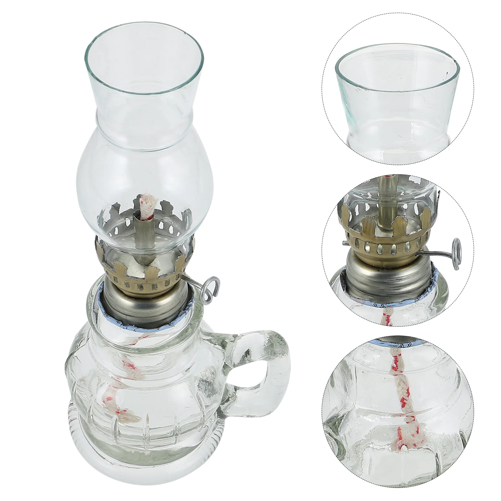 

Lamp Oil Kerosene Glasslamps Indoor Vintage Lantern Retro Use Indoors Clear Large Lanterns Home Chamberlighting Emergency Uk