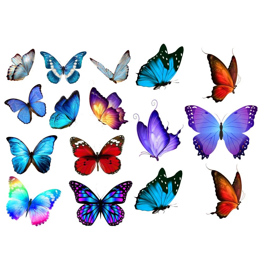 

2 Sheets Personalized Car Stickers Simulation Butterflies Decal Car Body Sticker