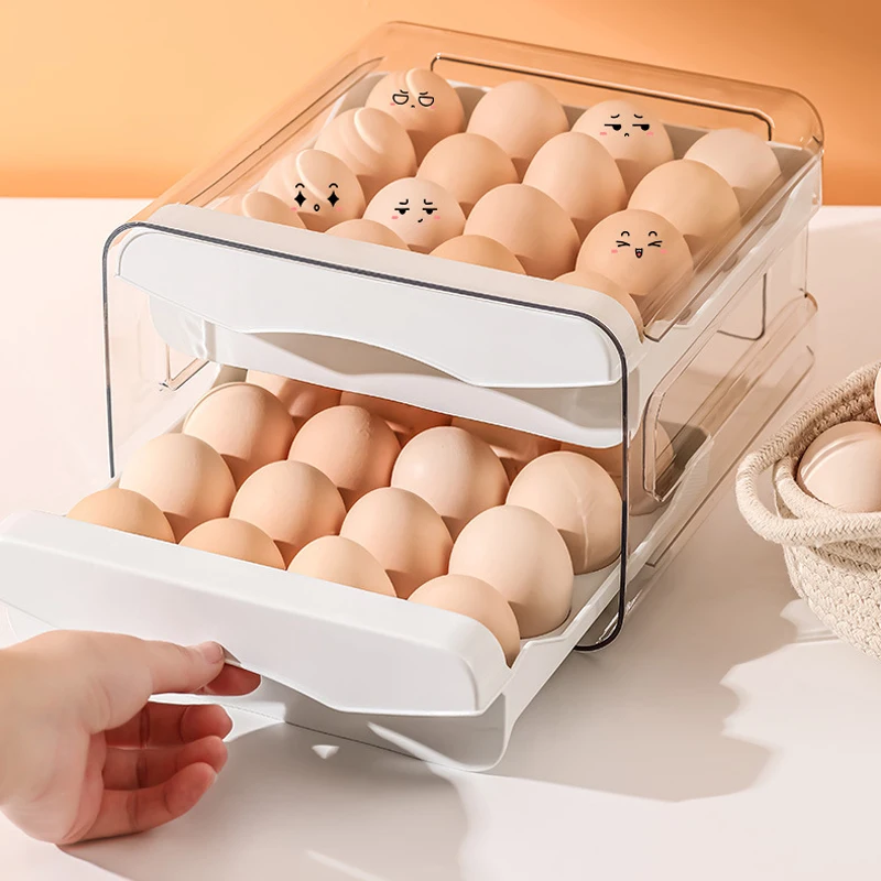 

Kitchen Fridge Food Organizer Egg Drawer Storage Box For Refrigerator Shelves Container Egg Holder Organizer Kitchen Accessories