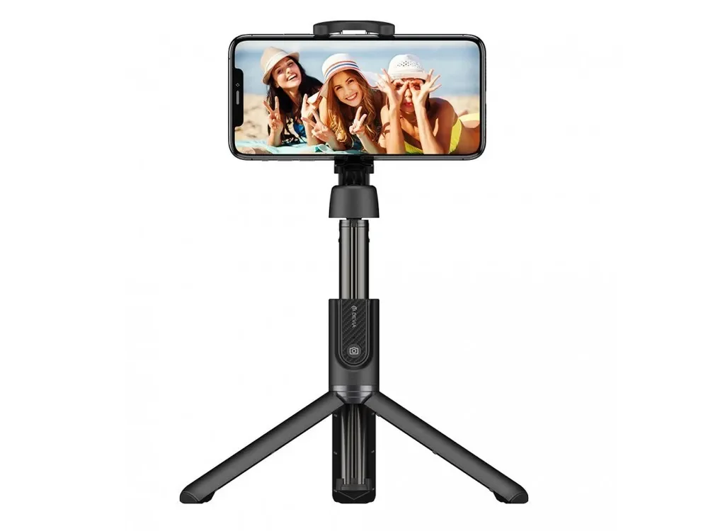 

Трипод для селфи 2 в 1 Devia All in One Selfie Stick, черный