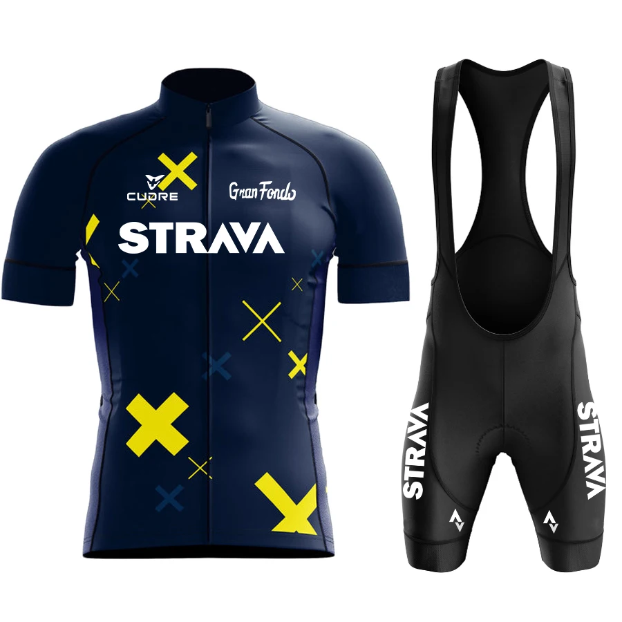 

Трикотажный комплект для езды на велосипеде STRAVA 2022, синяя одежда для езды на горном велосипеде, летняя дышащая одежда для езды на горном вел...