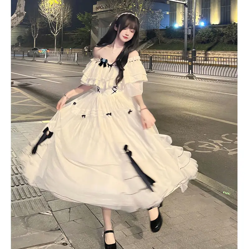 Винтажное элегантное платье макси в стиле &quotЛолита&quot женские платья с милым