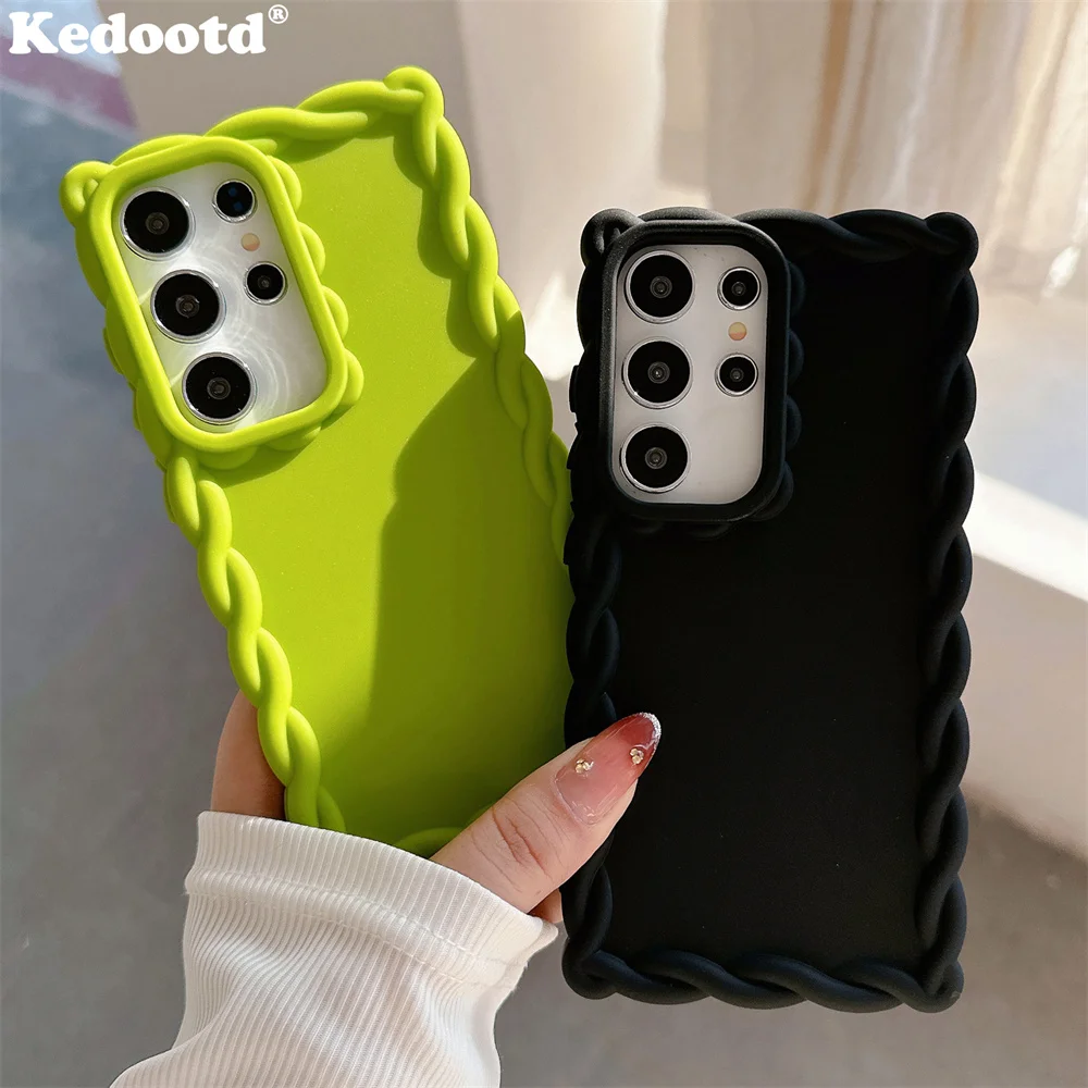 Милый волнистый кремовый чехол для телефона Samsung S25 S24 FE Ultra Plus A06 A16 A55 A35 A25 A15 A05 A05S A54