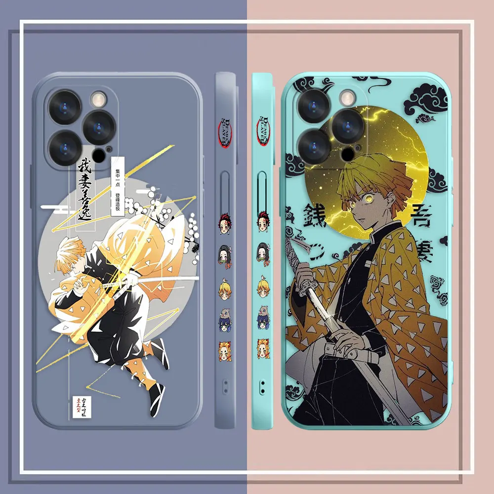 Case For Apple iPhone 14 13 12 11 Pro XS Max Mini X XR SE 7 8 6S Plus Case Funda Cqoue Shell Capa Kimetsu No Yaiba Demon Slayer