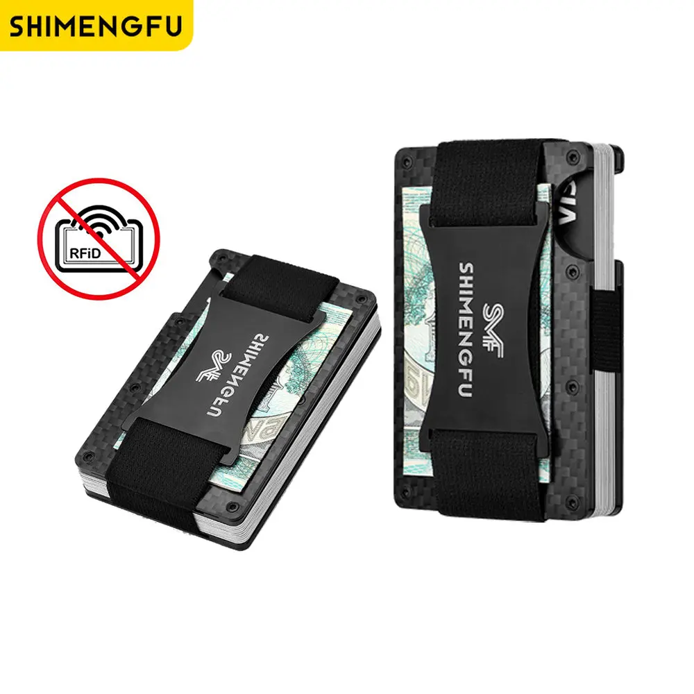 Business ID Credit Card Holder Money Clip Men Wallet Brand Cards Wallet RFID Aluminium Box CardHolder with Money Clips Purse