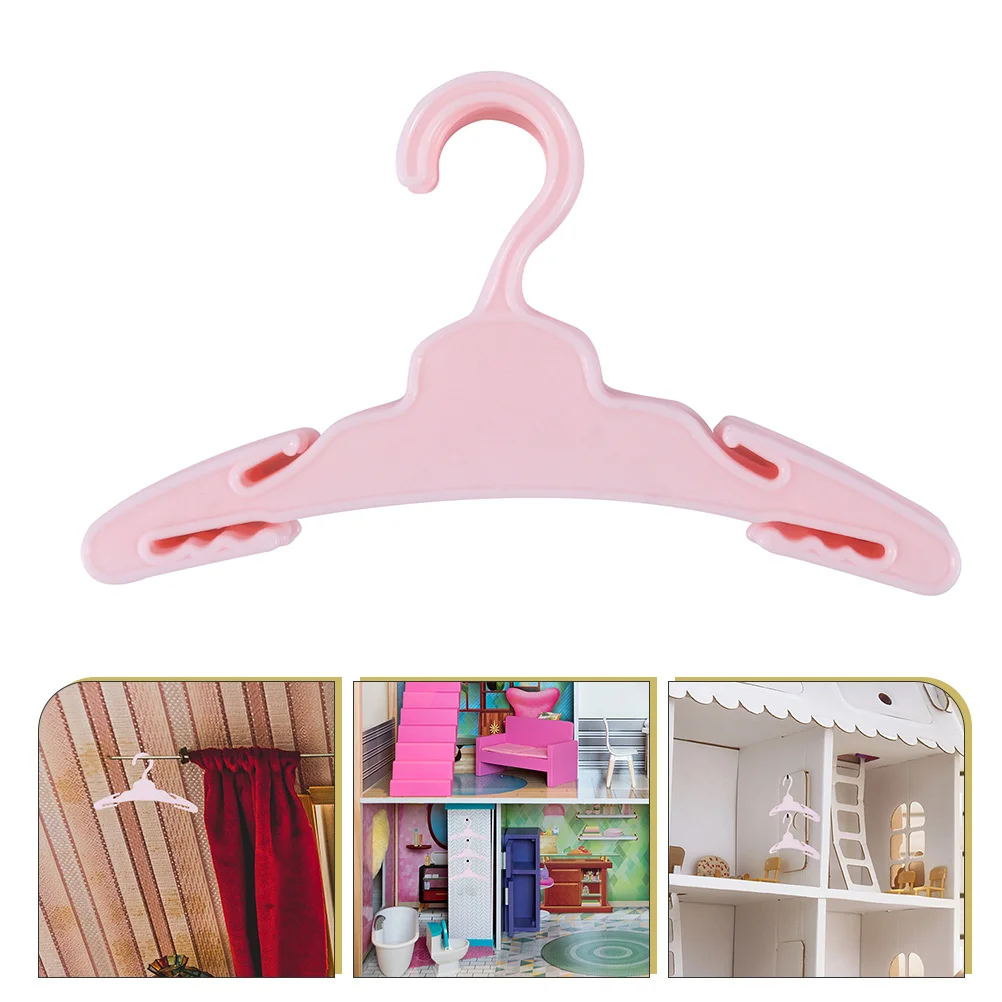 

10pcs Doll Outfit Rack Mini Doll Clothes Hangers Plastic Doll Clothes Hangers