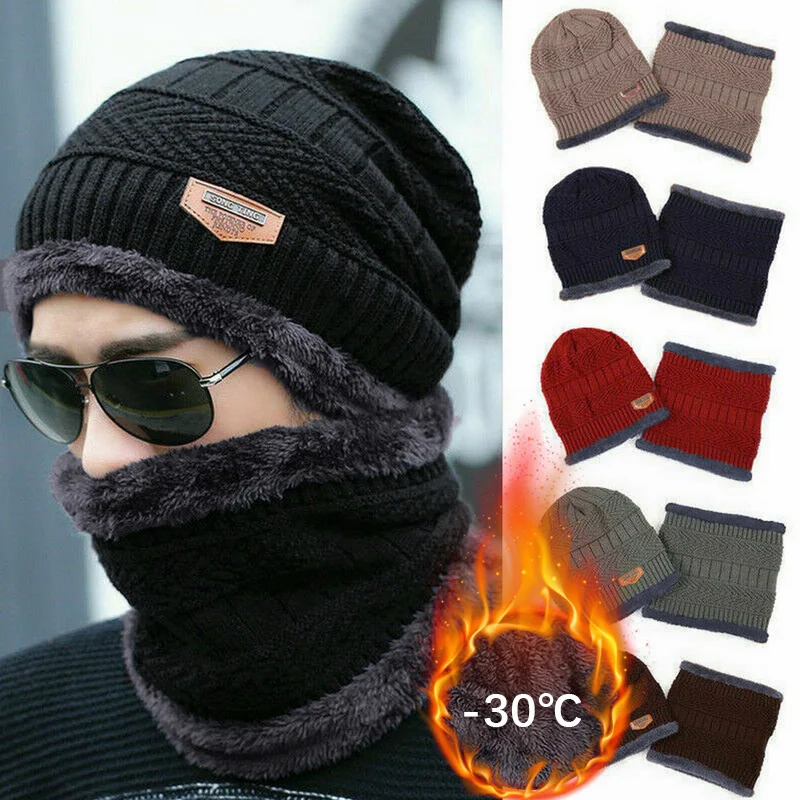 

Winter Hats Knit Cap Men And Women Velvet Hat Coral Flce Scarf Outdoor Riding Hat Warm Thickening Plus Velvet Neck Protect Cap