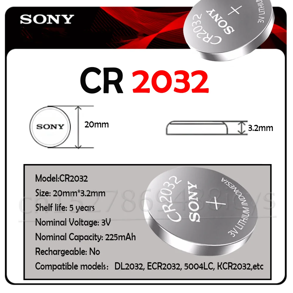 5 шт. оригинальный Sony 3V CR2032 CR 2032 DL2032 ECR2032 5004LC KCR2032 BR2032 батарея для часов пульт