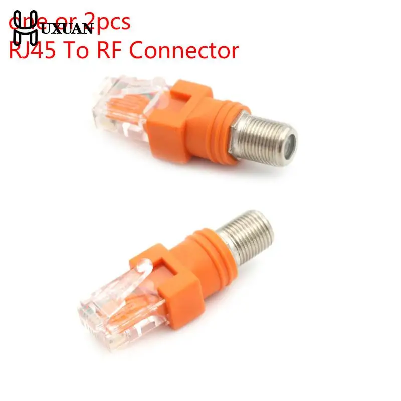 One Or 2pcs F-Type Connector RF Female To RJ45 Male Coaxial Barrel Coupler Adapter Coax Adapter, RJ45 To RF Connector
