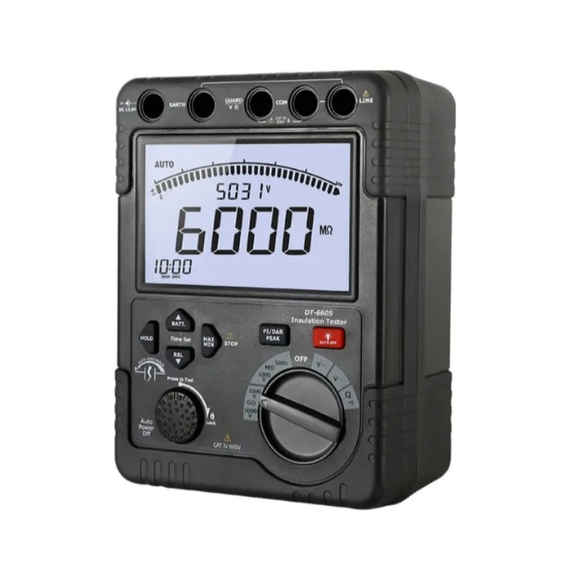 DT-6605 Тестер сопротивления изоляции высокого напряжения 5000 В Абсолютное измерение батареи