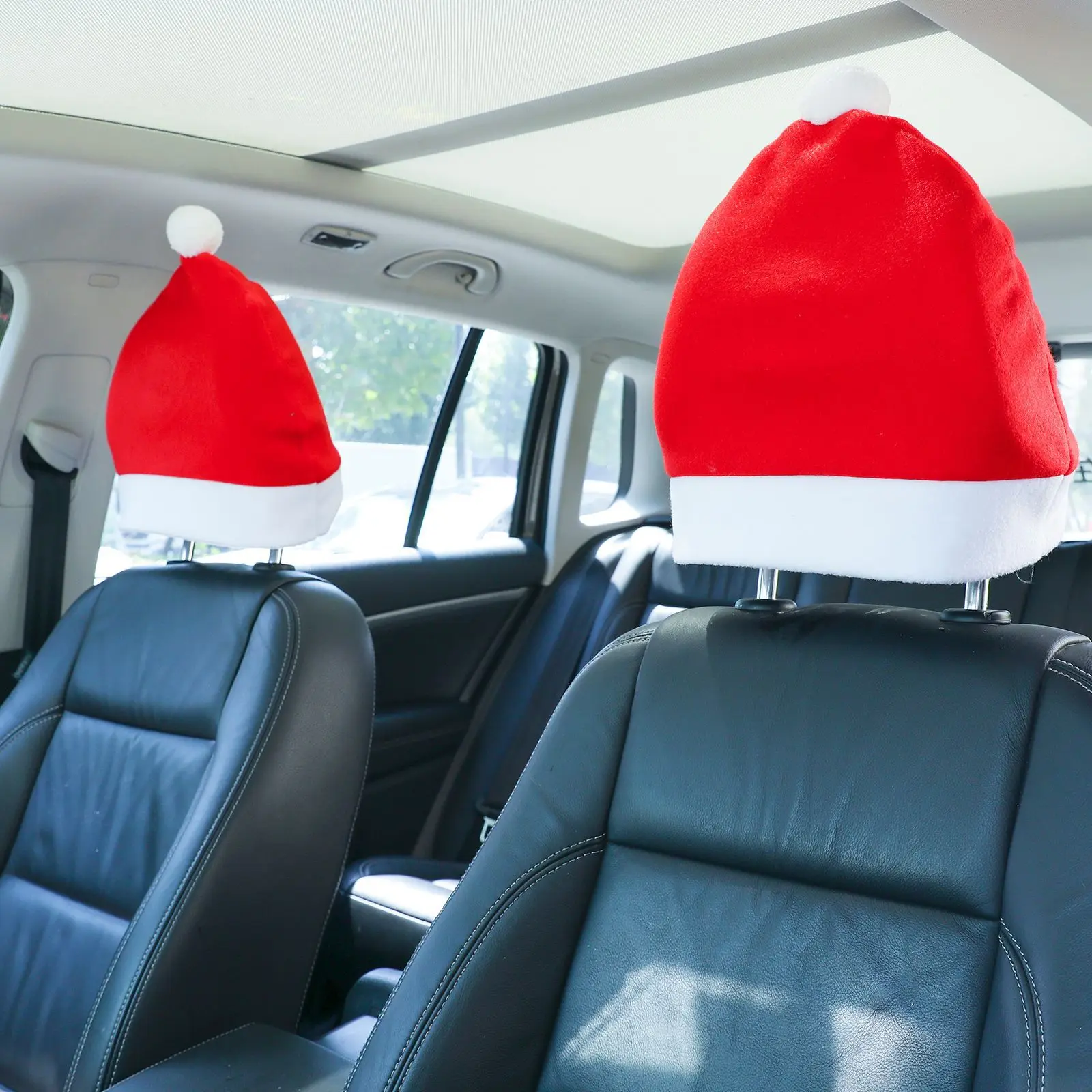

Car Seat Cover Red Car Pillow Thickened Luxury Christmas Hat Holiday Car Atmosphere Decoration Props Christmas Decoration