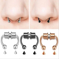 magnetic horseshoe nose rings 316l stainless steel faux septum rings fake piercing clip on nose hoop rings gift for women girl