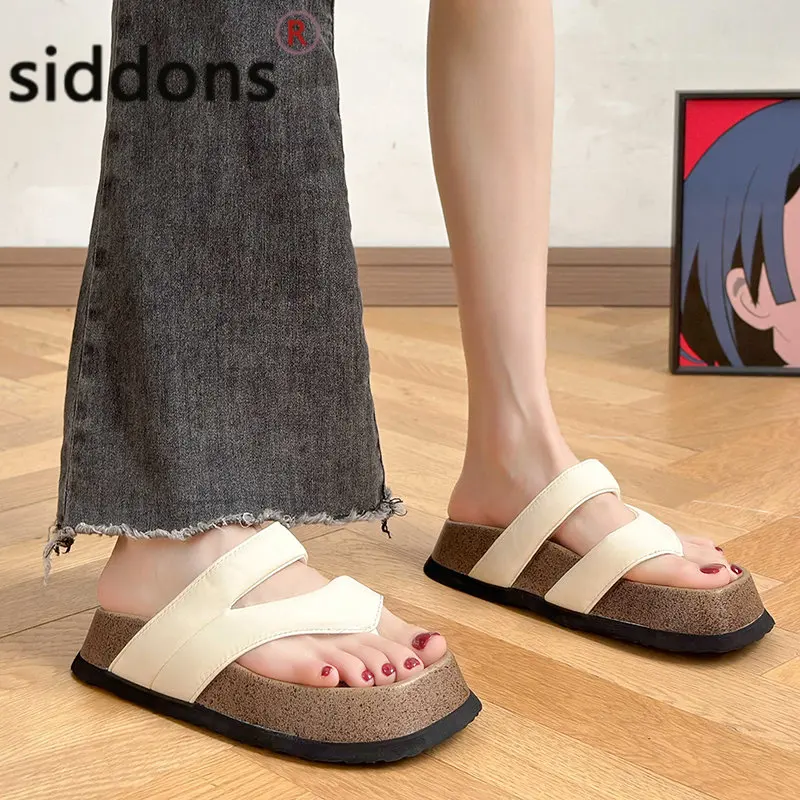 Summer women's flip-flops open toe platform casual sandals comfortable home slippers platform sandals