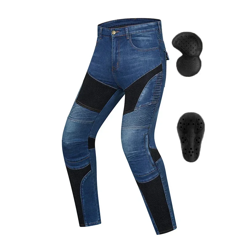 Весенне-летние дышащие мотоциклетные штаны HZYEYO для езды на мотоцикле джинсы с