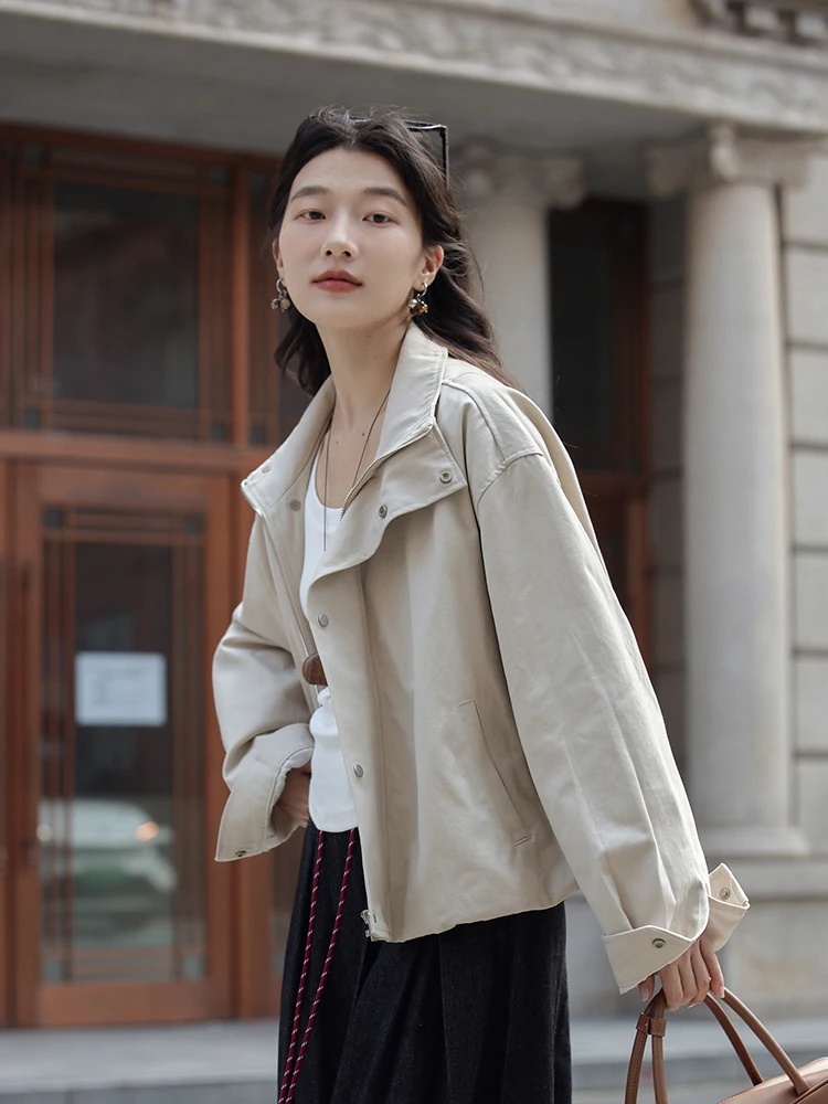 Miding Korean Series Short coat Women Autumn 2024 New Design Sense Casual Small Short Early Top