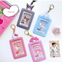korea cute anime card cover photocard holder kawaii kpop idol photo sleeve case id card cover with keychain bag pendant decor
