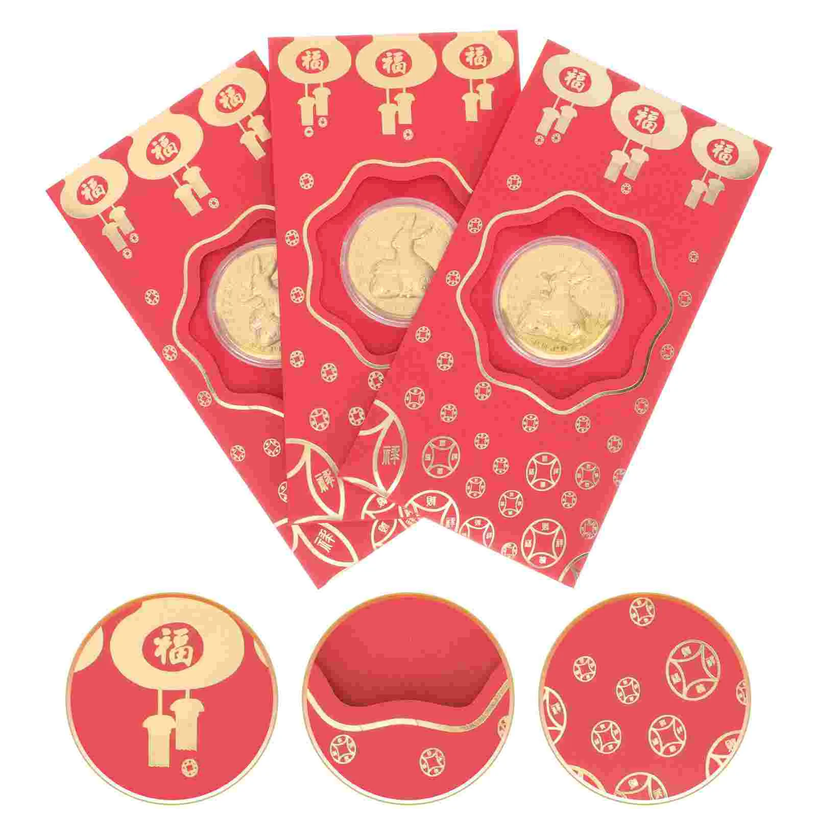 

Red Envelopes Year New Festival Spring Packet Rabbit Envelope Pocket Chinese Gift Bao Hong Lucky Packets Money Cartoon Lunar2023