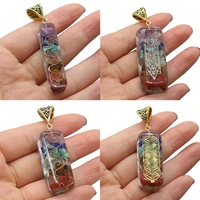charms orgonite amulet crystal pendants reiki heal 7 chakras gold plated yoga meditation resin jewelry for making necklace gift