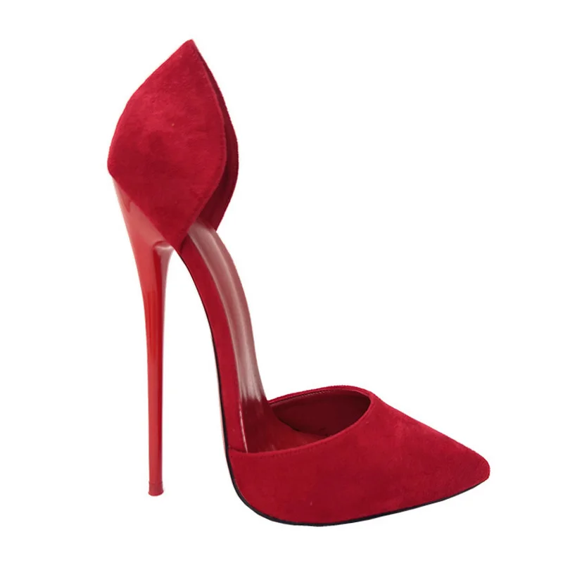 Женские туфли FHC на высоком каблуке 16 см мужские летние из флока с перекрестной