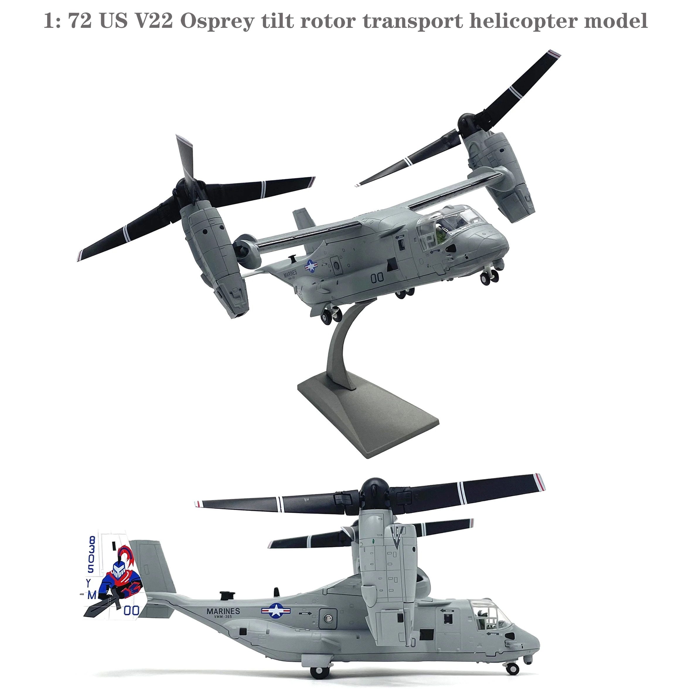 

1: 72 US V22 Osprey tilt rotor transport helicopter model Alloy finished product collection model