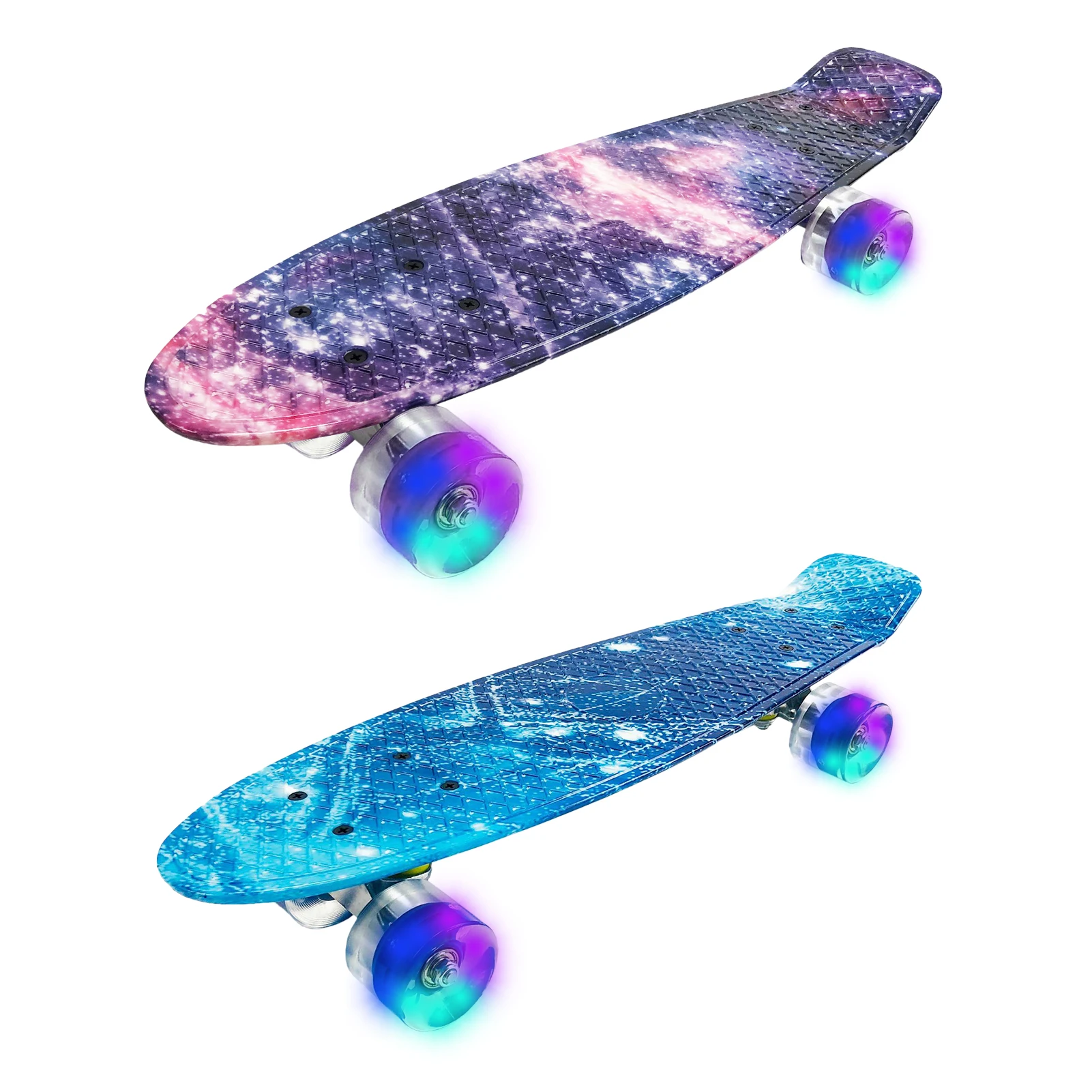 

Skateboard Cruiser Deck 22 Inch Four-wheel Longboard Fish Skate Board With LED Flashing Wheels Skateboard Deck For Kids Adult S
