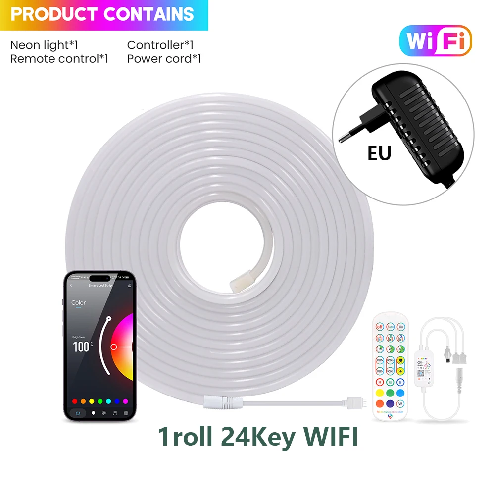 

KISUFU RGB неоновая светодиодная лента WIFI Bluetooth 5м