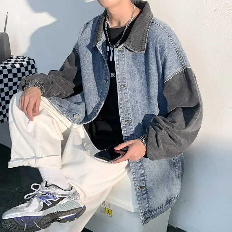 Куртки женские простые с отложным воротником в стиле пэчворк модная уличная