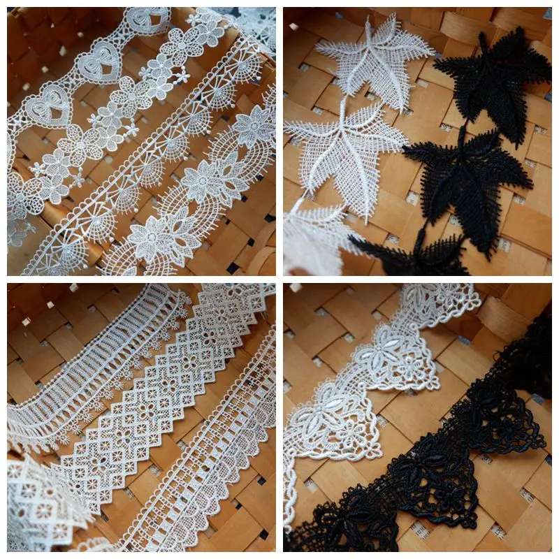 Кружевная лента с вышивкой из полиэстера французское кружево гипюровая ткань