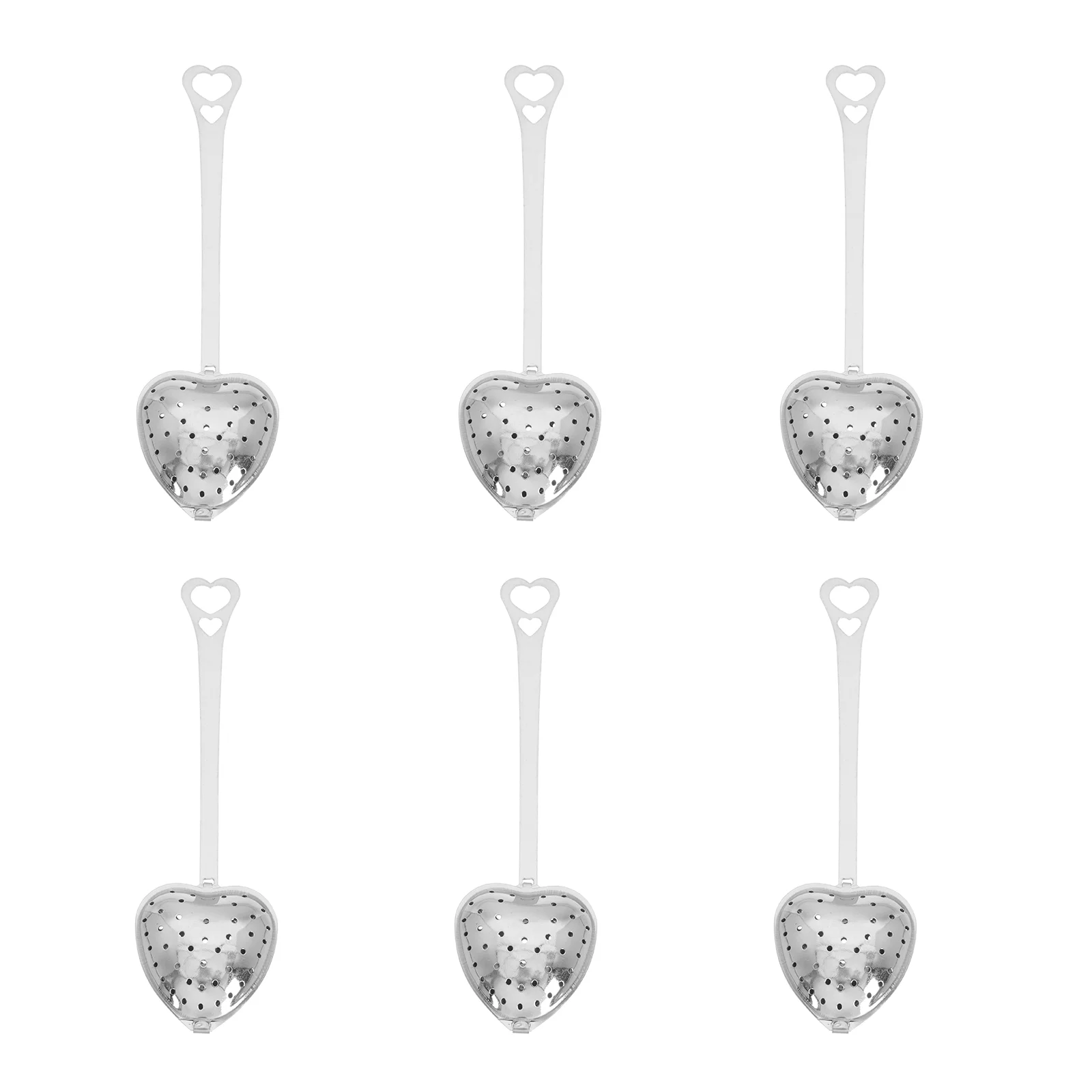 

6 Pcs Tea Spoon Colander Strainer Cooking Infuser Tea Filter Spoons Loose Leaves Table Spoon Stainless Steel Drink Spoons Office