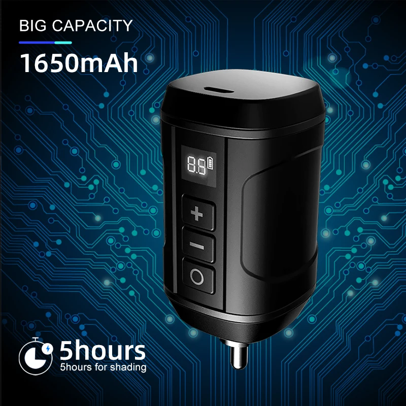

Wireless Tattoo Power Supply RCA DC Connector Fast Charge Battery Tattoo Supplies for Rotary Tattoo Machine
