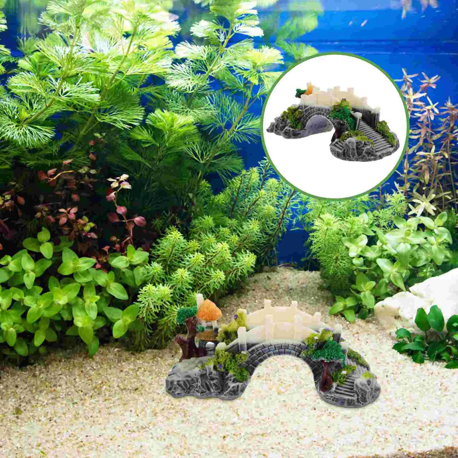 

Aquarium Bridge Ornament Safe Fish Shrimp Hideout Landscaping Decoration