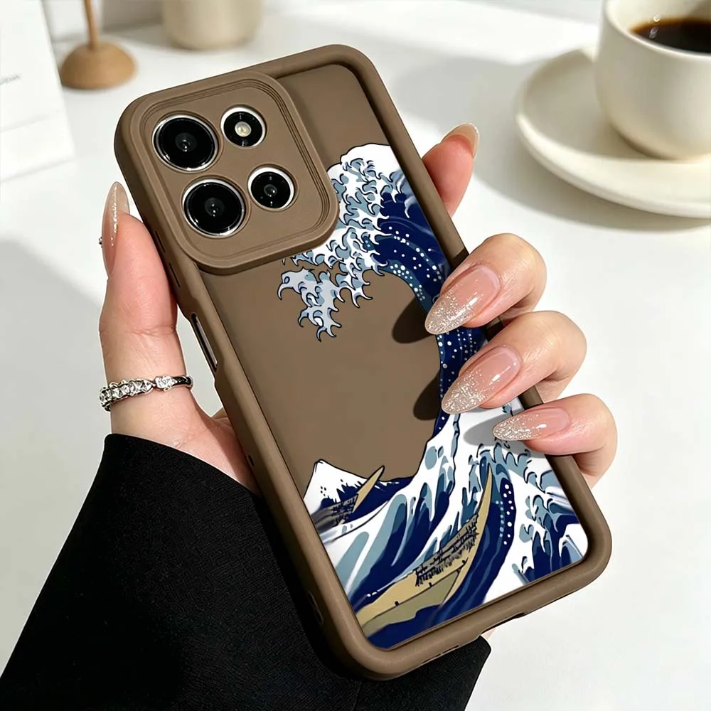 Фото Чехол для телефона с волнообразным узором для Motorola Moto G86 G85 G75 G56 G35 G24 G06 Edge 70 60 50 Fusion Eye Ladder №5